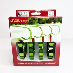Christmas Mantle Clips for Stockings, Lights, Garland Set of 4